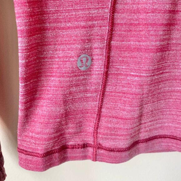 VGUC Lululemon LS Crew Neck Top, Pink/Red Heather, Size 2 - Picture 3 of 8